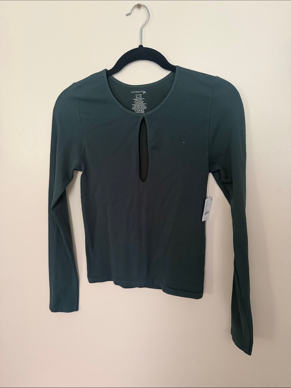 Long Sleeve Keyhole Tee - Deep Green